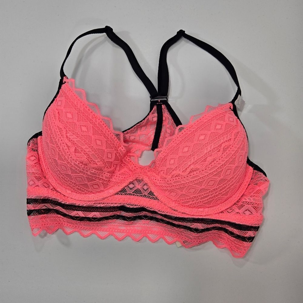 NWT PINK V. Secret racerback bright pink bra - Picture 3 of 15